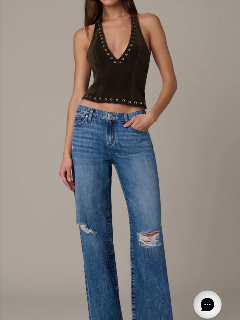 Joe’s Jeans x We Wore What Suede Halter